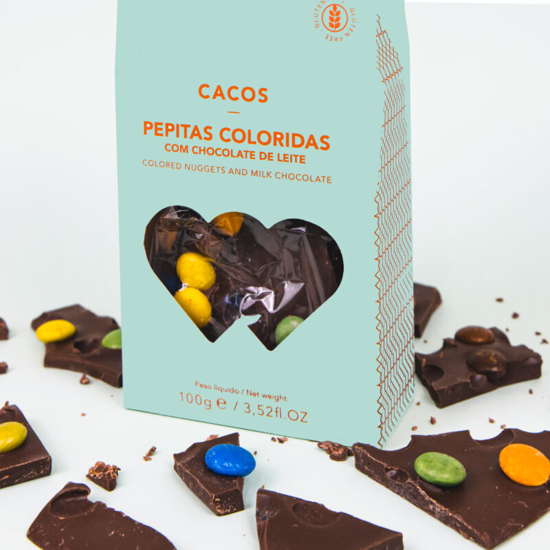 Cacos de Pepitas Coloridas Chocolate Negro