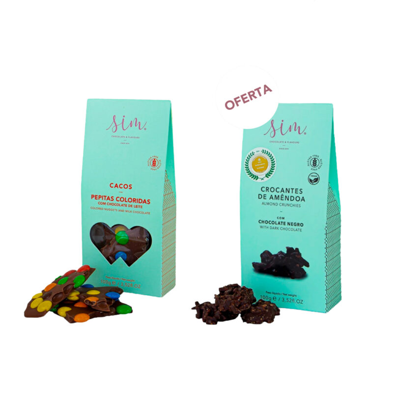 Cacos de Pepitas Coloridas Chocolate Negro