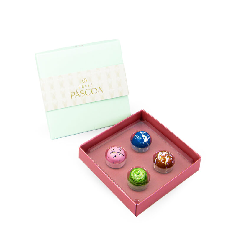 Caixa Feliz Páscoa 4 Bombons