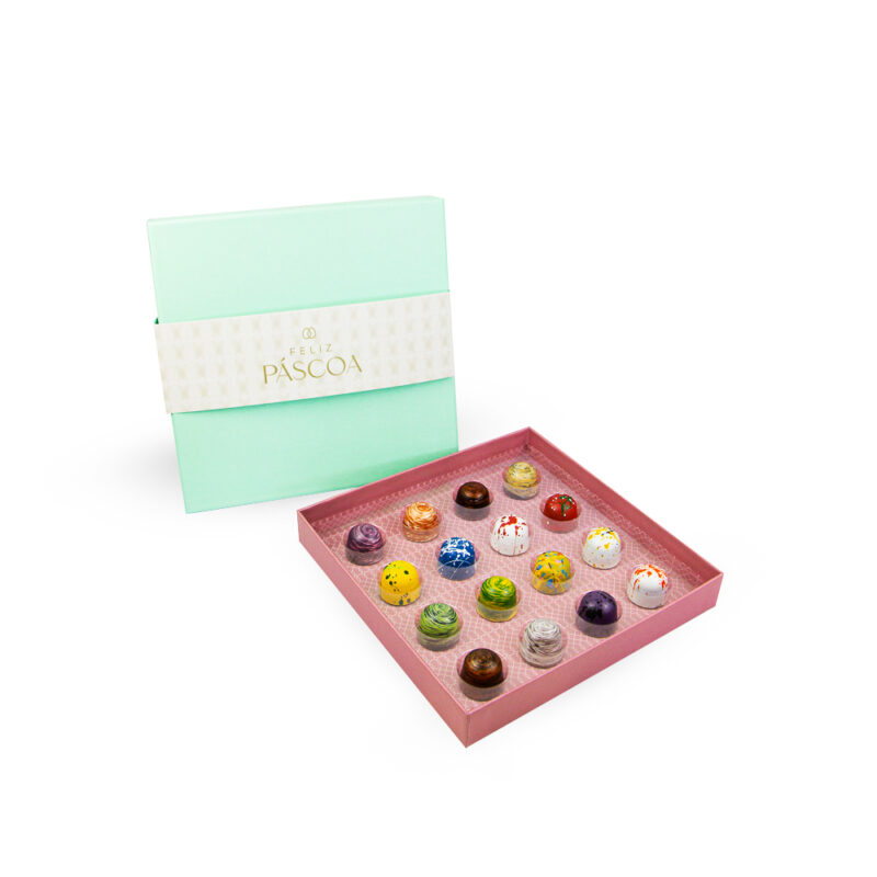 Caixa Feliz Páscoa 16 Bombons