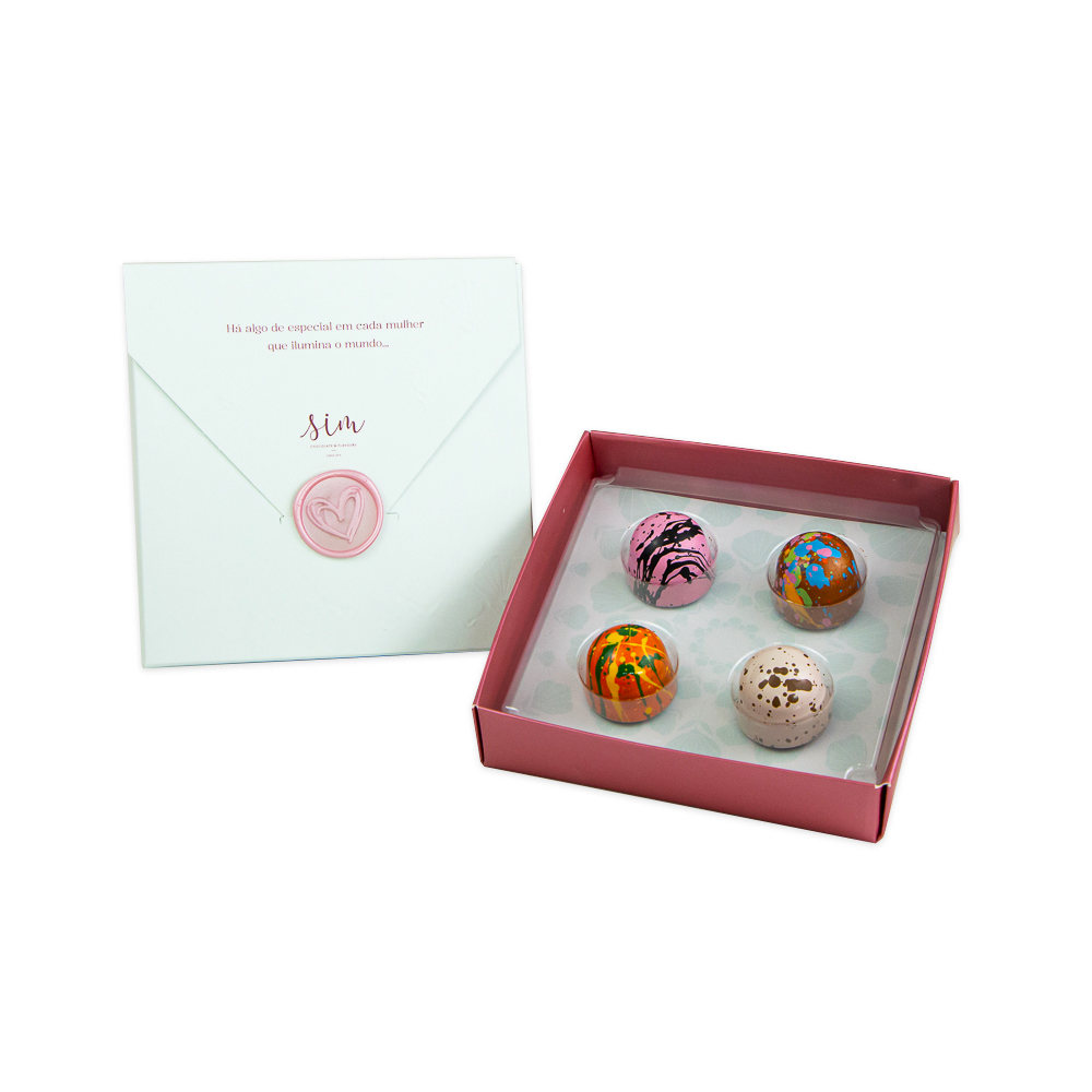 Caixa de 4 Bombons Dia da Mulher Caixa de 4 Bombons Dia da Mulher