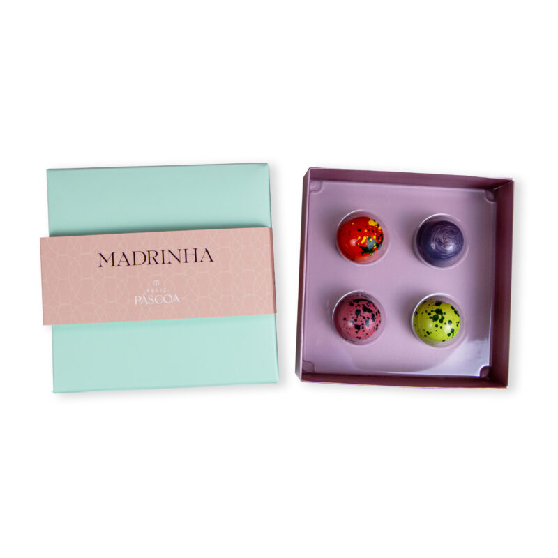 Caixa de 4 Bombons Madrinha Happy Easter