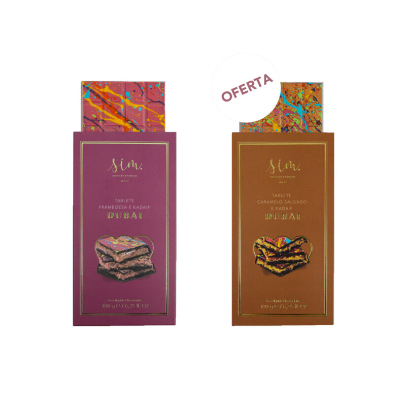 Pack Oferta Tablete de Chocolate Framboesa Dubai e Caramelo