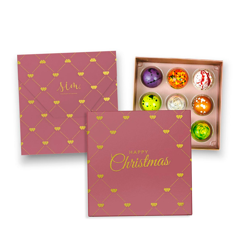 Merry Christmas Gift Box with 9 Chocolates