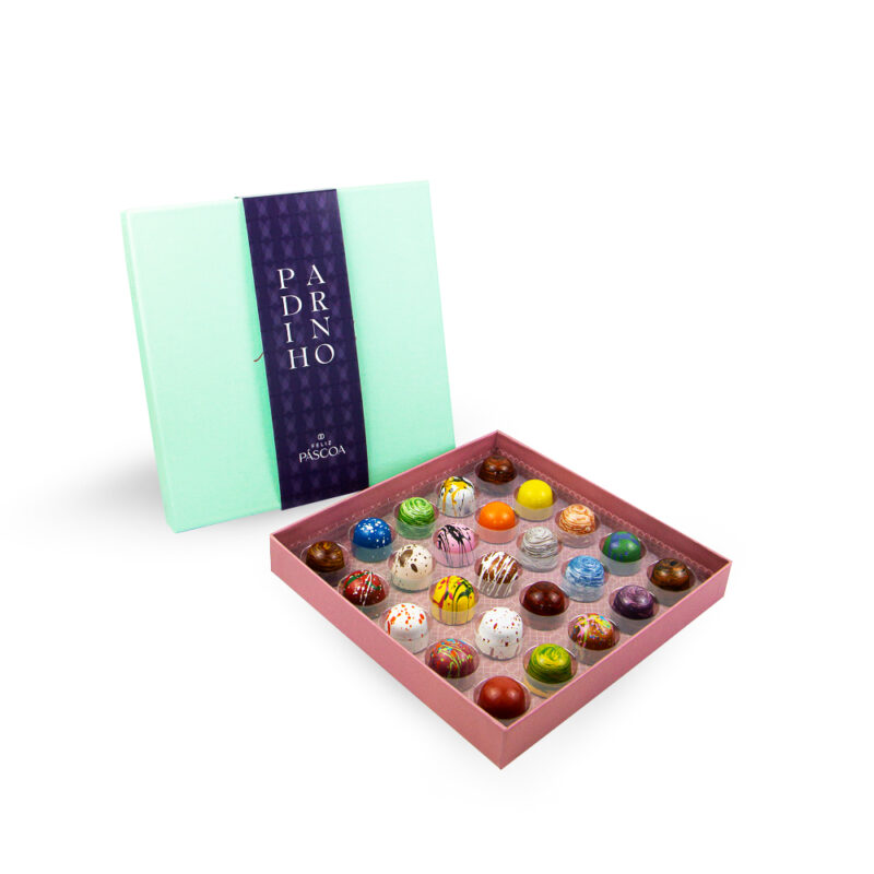Caixa Feliz Páscoa Padrinho 25 Bombons Caixa Feliz Páscoa Padrinho 25 Bombons