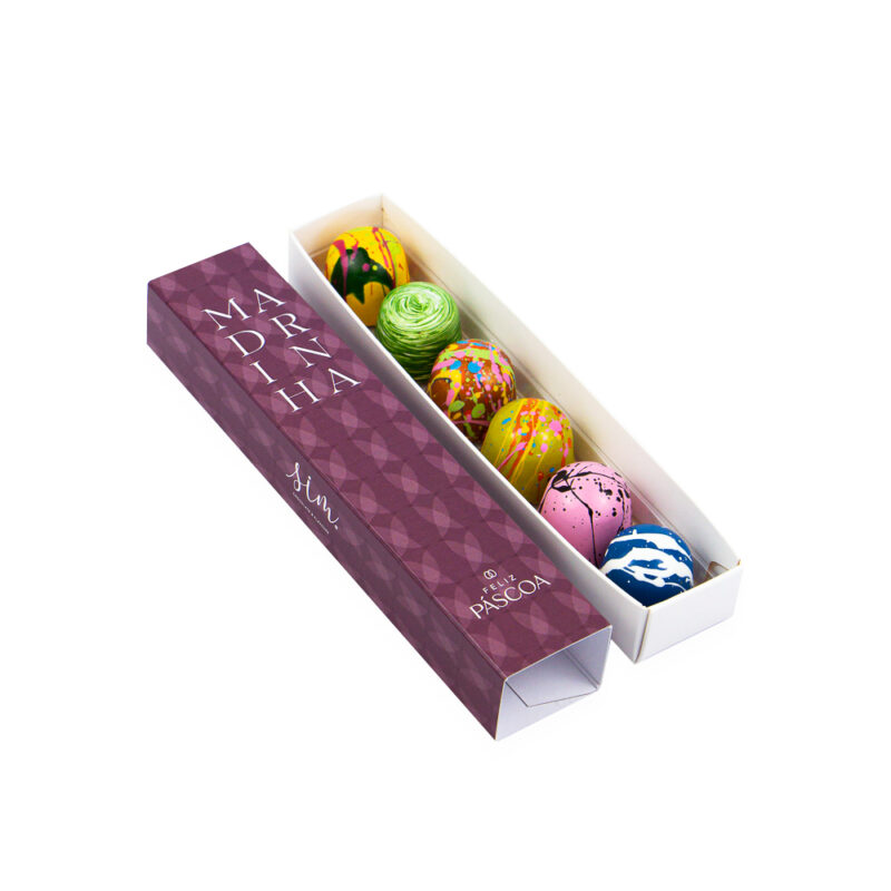 Caixa Feliz Páscoa Madrinha 6 Bombons