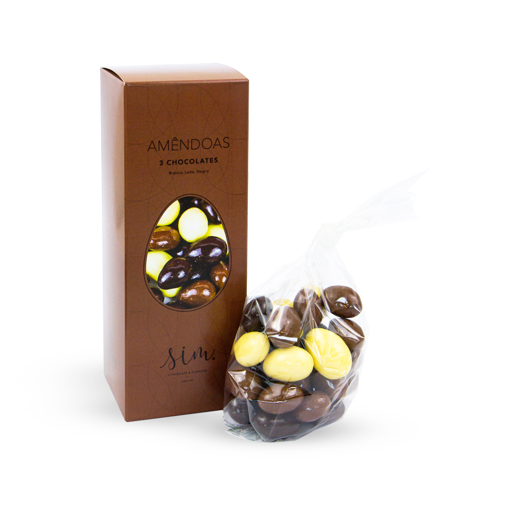 Feliz Páscoa Amêndoas 3 Chocolates 150g Feliz Páscoa Amêndoas 3 Chocolates 150g