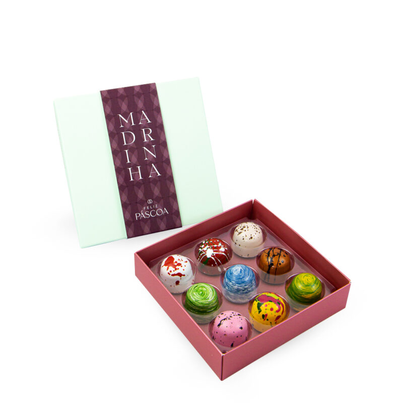 Caixa Feliz Páscoa Madrinha 9 Bombons Caixa Feliz Páscoa Madrinha 9 Bombons