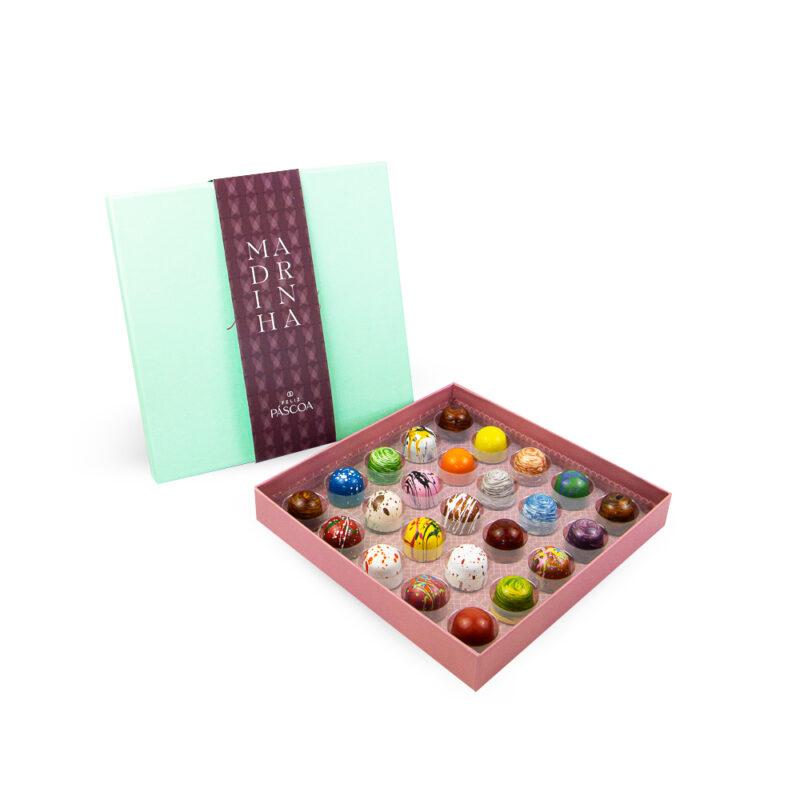 Caixa Feliz Páscoa Madrinha 25 Bombons