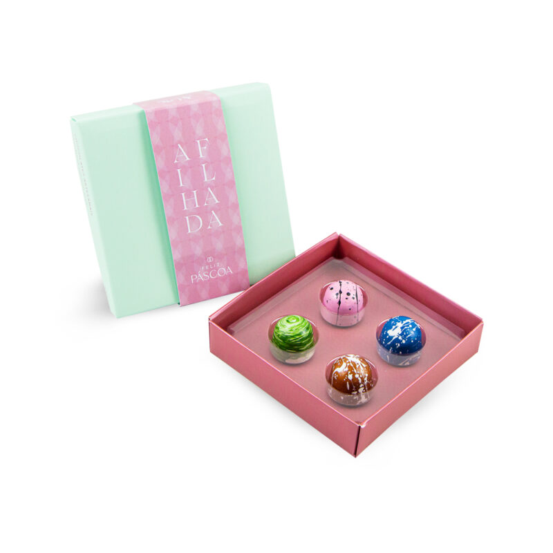 Caixa Feliz Páscoa Afilhada 4 Bombons