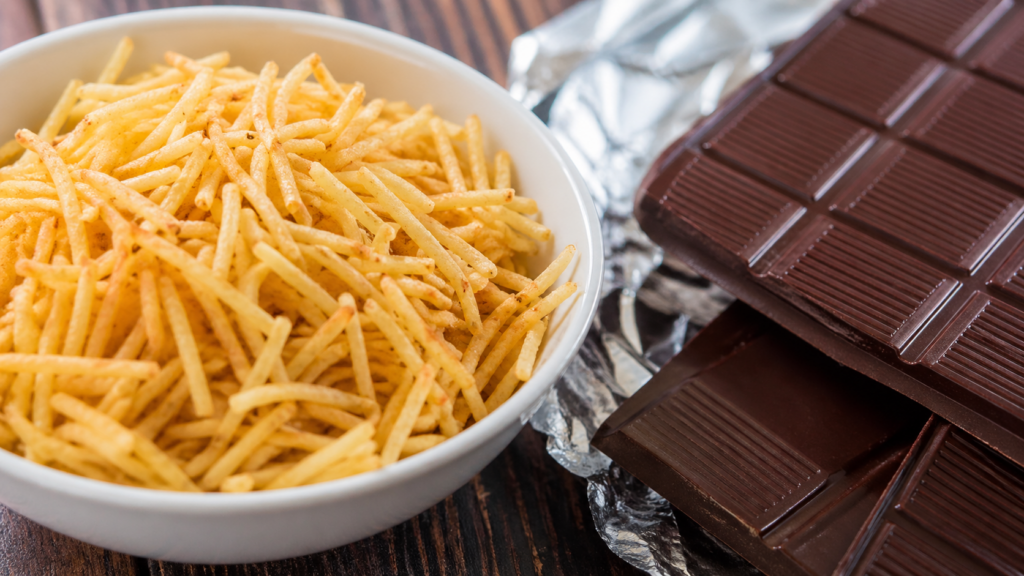 batata palha e chocolate 