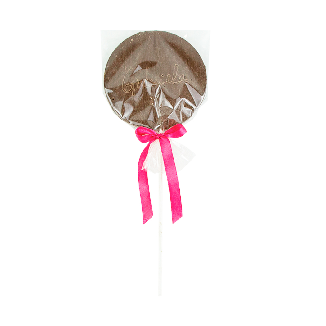 Pirulito de Chocolate de Leite Personalizável Menina 90mm Pirulito de Chocolate de Leite Personalizável Menina 90mm